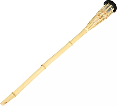 Benson Tuinfakkel - Solar - led tuinlamp - bamboe hout - 78 cm - bruin