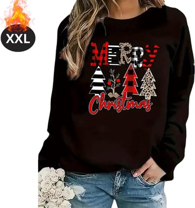 Bovista Kersttrui - Dames - Foute Kersttrui - Christmas Sweater - Kerst Sweater - Christmas Jumper - Pyjama - Zwart - XXL