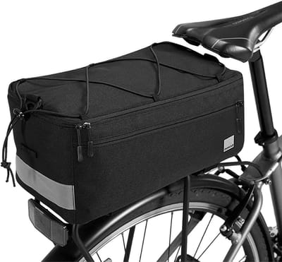 Isolatie Pannier Bag van 8 Liter met Reflecterend Ontwerp voor Fietspendels, 36 x 15 x 8 cm (Zwart) - Ideaal voor Fietstochten en Dagelijkse Gebruik