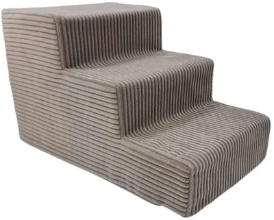 Hondentrappen 3‑treden – Hondenramp / Loopplank voor Huisdieren – Antislip & Stevig voor Sofa, Bed en Auto, beige