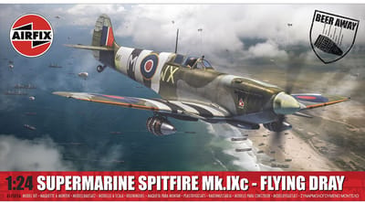 Airfix Modelbouwpakket Vliegtuigen - 17001A Supermarine Spitfire Mk.Ixc - Flying Dray - WWII Brits Jachtvliegtuig - met Exclusief Bierglas Plastic - 1:24 - Modelbouw