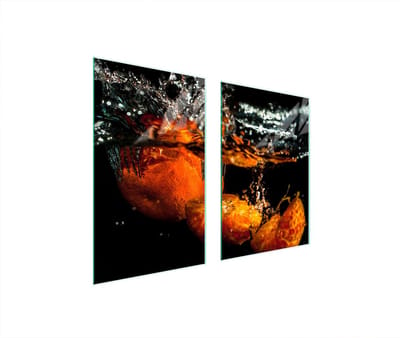 TMK ArtDeko Serie - Glazen Beschermplaat - 65x52 cm - Owoce - Veelkleurig