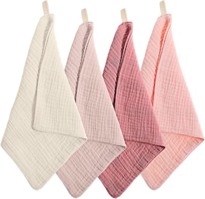 Set van 4 Zachte Make-up Verwijderdoeken - Absorbente Muslin Doeken voor Dagelijkse Huidverzorging, Reiniging en Reisgebruik voor Vrouwen en Mannen