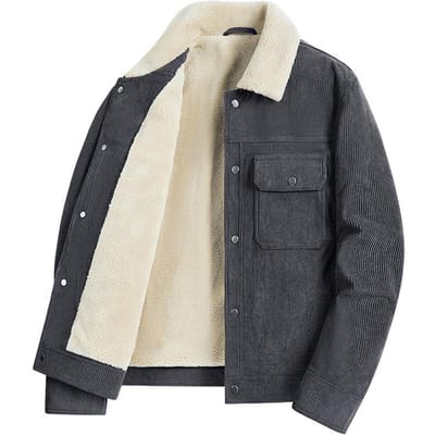 Herfst en Winter Nieuwe Heren Corduroy Jas Warm Casual Revers Katoenen Jas Herenmode 3XL