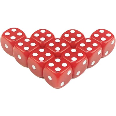 Standaard DOBBELSTENEN 10STUKS 16MM D6 Blokkenset voor verjaardagsfeestjes Speelgoedspel