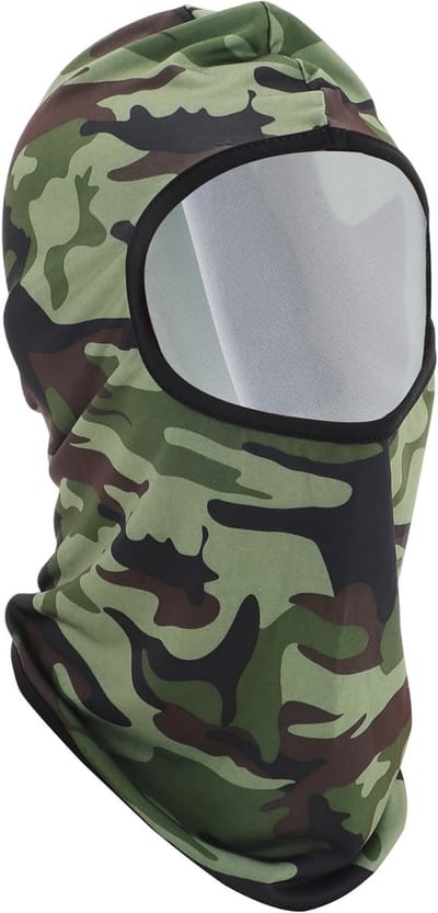 Winddichte Thermische Balaclava voor Buitenactiviteiten, Fietsen en Wintersport, Lichtgewicht Camouflage in Legergroen, 1 Stuk