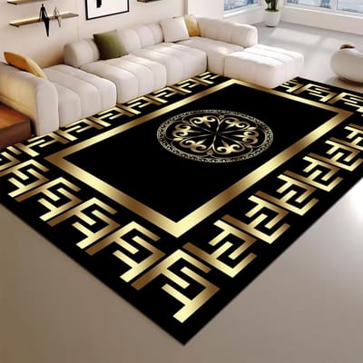 Hoogwaardig Luxe Woonkamer Tapijt 200x300cm Grote Oppervlakte Kleden Kamerdecoratie Gouden Vloermatten Wasbaar Europees Tatamimat Antislip 60*90cm brown