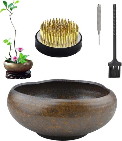 Omgoods - Flower Arrangement Set met Keramische Pot en Kenzan