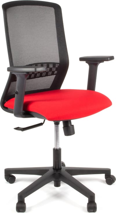 Linea bureaustoel - Tekna 01 - ergonomisch EN1335 - multi verstelbaar - max. draagvermogen 110kg - zwart/rood - LF-2011303