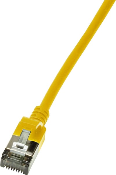 LogiLink CQ9037S RJ45 Netwerkkabel, patchkabel CAT 6A U/FTP 1.00 m Geel Extreem dun, Vlambestendig, Flexibel, Folie afscherming, Halogeenvrij, Snagless,