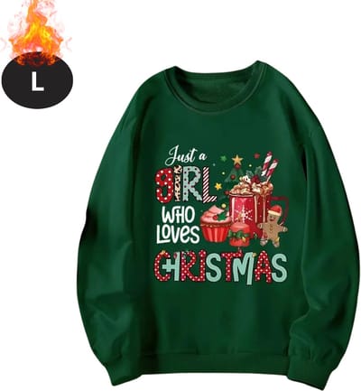 Bovista Kersttrui - Dames - Foute Kersttrui - Christmas Sweater - Cartoonprint - Kerst Sweater - Christmas Jumper - Pyjama - Donkergroen - L
