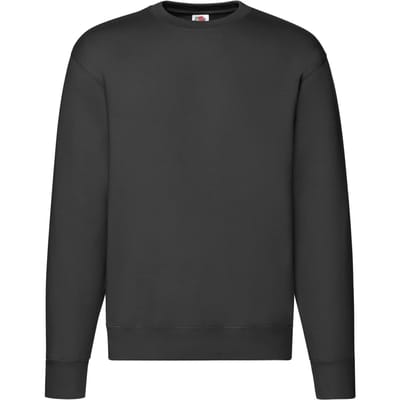 Fruit of the Loom Heren Premium Ingelegd Sweatshirt (Zwart)