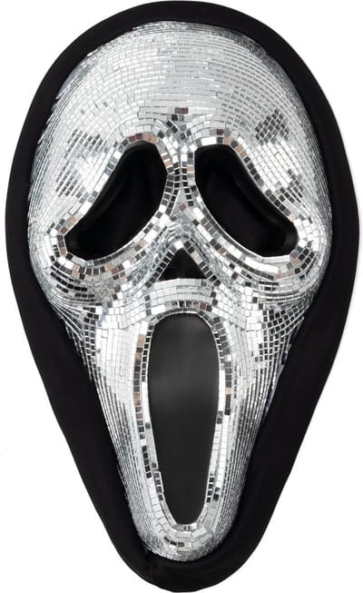 KIMU® Discobal Masker Ghostface Spiegeltjes - Disco Spiegelbal Horror Masker - Discobol Spiegelbol Glitter Spiegels Halloween Spooky Eng Geest Festival