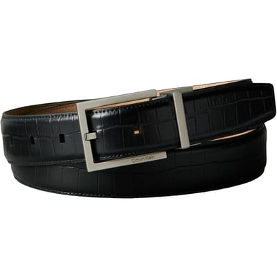 Calvin Klein Square Buckle Croc Belt Black/brushed Nickel Taglia: 100 | Cinture Outlet | Uomo | Nero