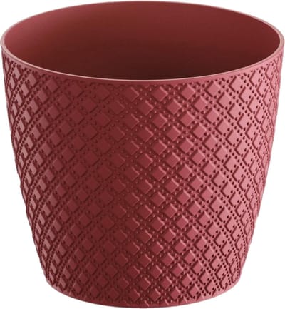 Prosperplast bloempot / plantenpot - kunststof - diep rood - Dia 19 cm en hoogte 17 cm - binnen/buiten