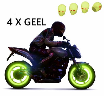 Ventieldoppen Glow In Dark I Ventieldop Auto I Doodshoofd I Ook Voor Motor, Fiets Scooter I Set van 4 I Geel