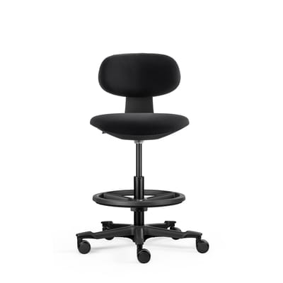 Werkstoel / balie stoel WORK MF2 Zitting stof / rugleuning stof zwart hjh OFFICE