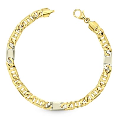 Juwelier Zwartevalk 14 karaat gouden bicolor armband - ZV 1300/19,5cm