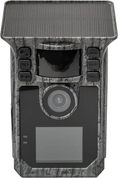 Wildcamera met Zonnepaneel - Trailcamera Outdoor Camera - Wildlife Observeren - Snelle Trigger 0.4s - 15m Nachtzicht - Groen