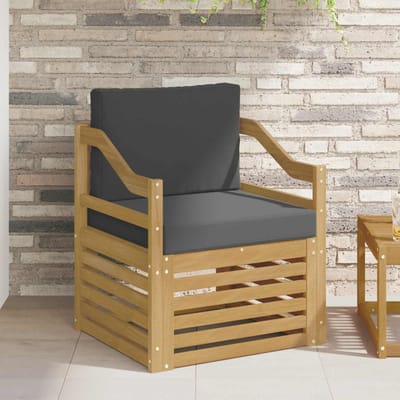 vidaXL - Buiten - bank - set - Polyester - wit - en - antracietkleurig