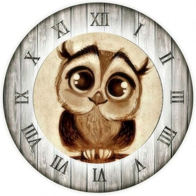 Kit de point de croix bricolage diamant broderie hibou horloge diamant peinture mosaïque décor à la maison 30X30CM black