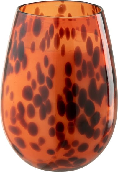 J-Line kaars Mia - glas - oranje/zwart - medium - 120U
