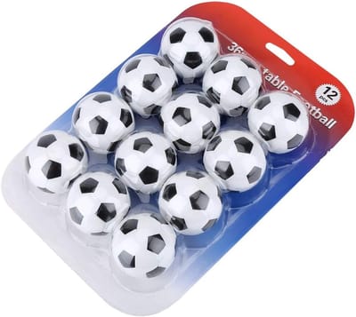 Tafelvoetbal Vervangingsset - Mini Voetballetjes - Spelverbetering - Glad Oppervlak - 36 mm - Zwart Wit