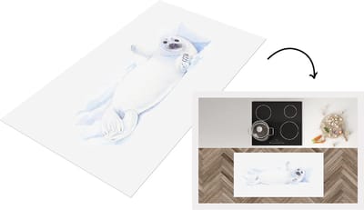 Keukenloper - Loper keuken - Zeehond - Dieren - Aquarel - 120x60 cm - Keukenloper vinyl