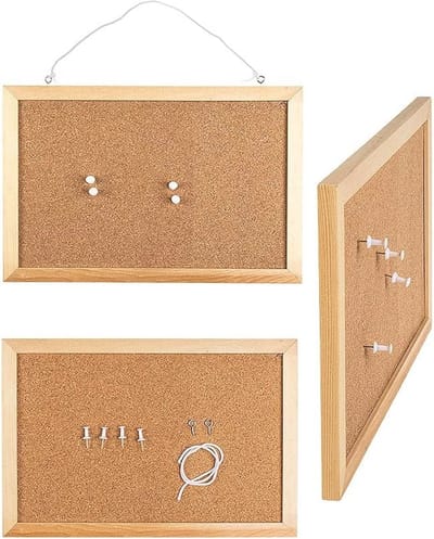 Cork Pin Board with Wooden Frame, 20 x 30 cm, Office Accessories, Perfect for Office, Home and School - ShopVlot