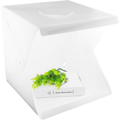 Mini Lichtkamer LED Fotostudio Fotografie Verlichting Tent Box met 2 Achtergronden Tas Kit white