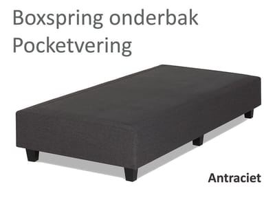Boxspringonderbak Pocketvering, 90 x 200, Antraciet | Losse boxspring | Boxspring bedbodem | Boxspring onderstel | Pocketboxspring | Boxspring zonder matras