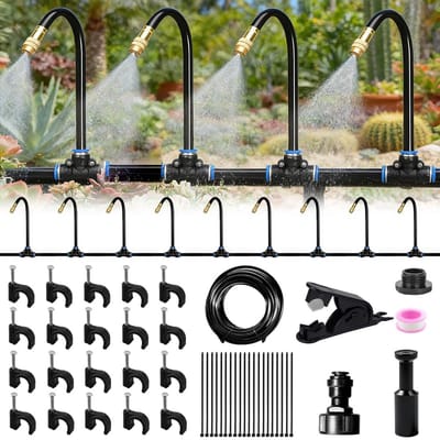 Automatisch Bewateringssysteem - Tuin Irrigatie - Planten Verzorgen - Waterbesparend Ontwerp - 10 Meter Slang - Zwart