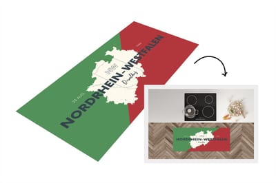 Keukenloper - Loper keuken - Kaart - Noordrijn-Westfalen - Duitsland - Simpel - 120x50 cm - Keukenloper vinyl