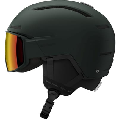 Salomon Driver Pro Sigma, skihelm met vizier, donkergroen