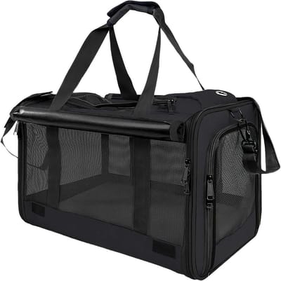 Kattenmand - Reisbare Tas - Huisdier Vervoer - Ademende Mesh - 46x30x30 cm - Zwart