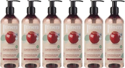 ITINERA - Beschermende vloeibare zeep met appel uit Trentino, 95% natuurlijke ingrediënten 370 ml (6 stuks)