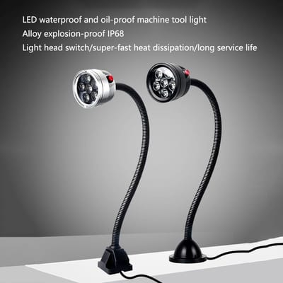 Zwanenhals Werkverlichting - Slanglamp Machine - Werkplaats Verlichten - Explosieveilig Ontwerp - 60 cm - Zilver