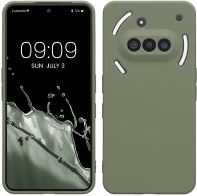 kwmobile telefoonhoesje geschikt voor Nothing Phone 3a - Hoesje voor smartphone - Precisie camera uitsnede - In grijsgroen