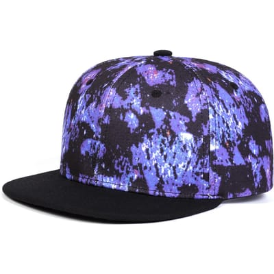 Unisex Paarse Sterrenhemel Print Hip-Hop Hoeden Mode Lente Herfst Buiten Verstelbare Casual Baseballpetten Zonbescherming Hoed blue