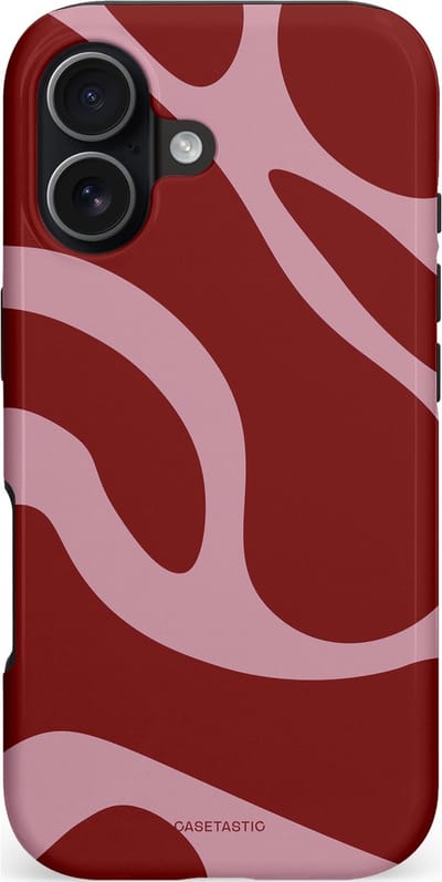 Casetastic hoesje geschikt voor Apple iPhone 17 - MagSafe - Dubbellaagse bescherming - Roze Rode Framboos Blobs - Fashion Case - Bordeaux Lila