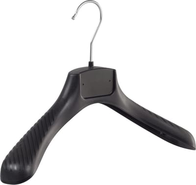 De Kledinghanger Gigant - Mantelhanger - Kostuumhanger - Jassenhanger - Kinderen - FG34 - 50 Stuks - Kunststof - Zwart - Gebogen Model - Schouderverbreding 6 cm - 34 cm - Kinderhanger - Kledinghanger - Kleerhanger - FG-Serie (FG34_00/50)
