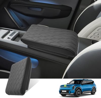 Dailygoods- Armleuninghoezen Expert Beschermhoes - Centrale Armleuning Cover - Beschermende Armleuningbeschermer - Compatibel met Kia EV9 - 2023-2026 - Voorkomt Slijtage - Armsteuncover