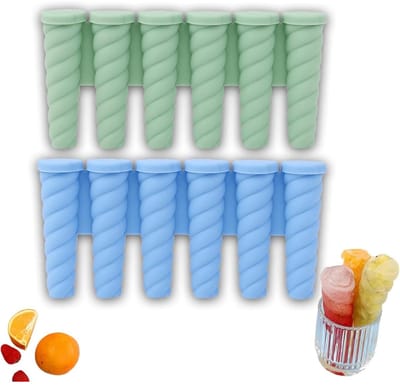 longziming -Ijsvormen Met Stokje - Ijsjesmallen - Siliconen Vormen Set - Hygiënische Deksel Inbegrepen - Vaatwasserbestendig Design - Flexibel Voor Gemakkelijk Lossen - Ideaal Voor Gezonde Snacks - 2 Stuks