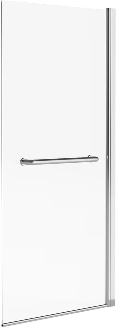 Vente-unique Badscherm met verchroomd metalen handdoekenrek in industriële stijl - 70 x 140 cm - TOBIN L 70 cm x H 140 cm x D 0.5 cm