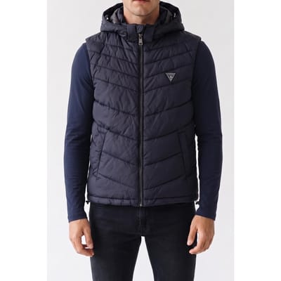 GUESS  Eco Light Puffa Vest Smart Blue Taglia: S | Giacche senza maniche Outlet | Uomo | Blu