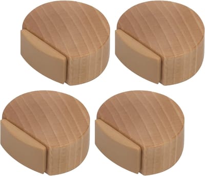 Zelfklevende deurstopper - Houten deurstopper geschikt voor vloeren en parket - Zelfklevende deurstopper - Discrete en elegante deurstopper - Set van 4