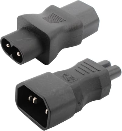 Verlengadapter voor voeding: 2 stuks, IEC 320 C14/C13 naar C8/C7, AC 250 V 10 A. Veilig en handig in gebruik.