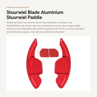 Dailygoods- Stuurwiel Paddle Blade - 2 Stuks - Aluminium - Antislip - Compatibel met A4L 2013-2016 - Hoogwaardige Sterkte - Eenvoudige Installatie - Paddleshifter