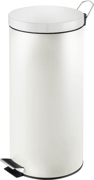 V-Part - Pedaalemmer 30 liter - Steel - wit - Prullenbak