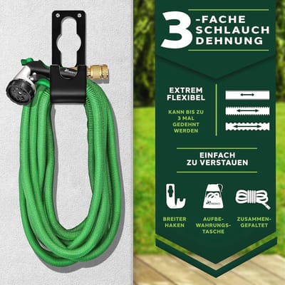 Flexibele Tuinslang 7,5 m | 3-laags Latex | Ergonomische Sproeikop met 10 Functies | Ideaal voor Tuinier en Buiten gebruik